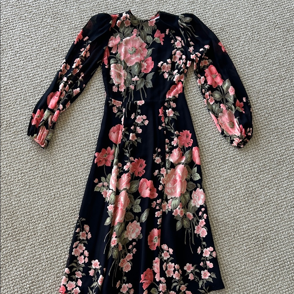 Floral Reformatin Black and Pink Women's Dress